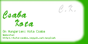 csaba kota business card